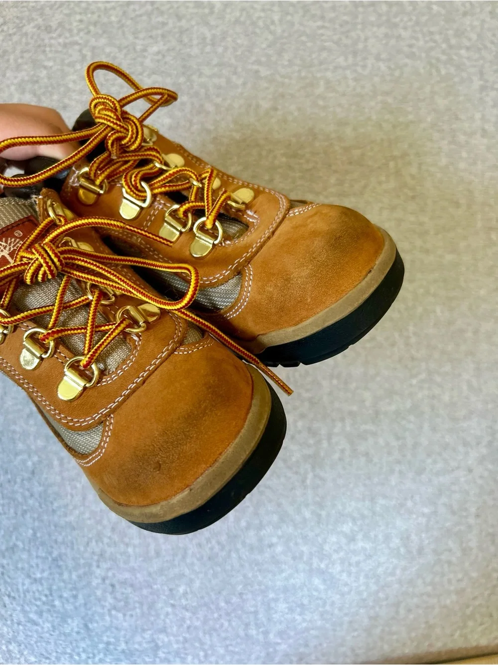 Timberland Kids Field Boots Wheat Nubuck Brown Leather Size 13 Youth